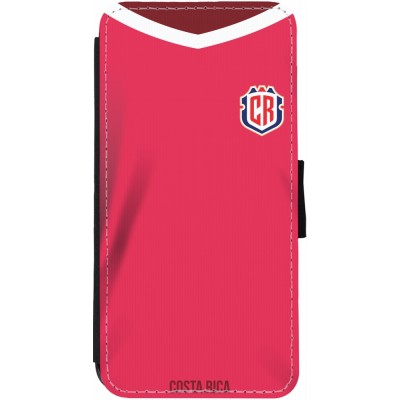 Coque iPhone 13 - Wallet noir Maillot de football Costa Rica 2022 personnalisable