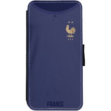 Coque iPhone 13 - Wallet noir Maillot de football France 2022 personnalisable