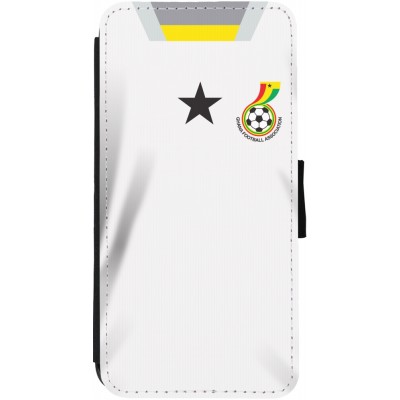 Coque iPhone 13 - Wallet noir Maillot de football Ghana 2022 personnalisable