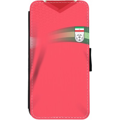 Coque iPhone 13 - Wallet noir Maillot de football Iran 2022 personnalisable