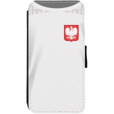 Coque iPhone 13 - Wallet noir Maillot de football Pologne 2022 personnalisable