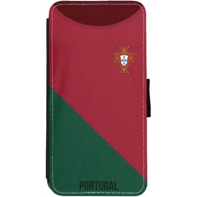 Coque iPhone 13 - Wallet noir Maillot de football Portugal 2022