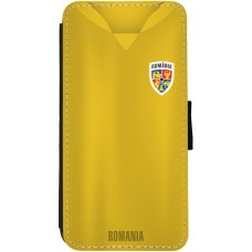 Coque iPhone 13 - Wallet noir Maillot de football Roumanie