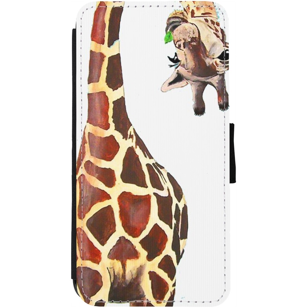 Coque iPhone 13 - Wallet noir Giraffe Fit