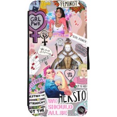 Coque iPhone 13 - Wallet noir Girl Power Collage