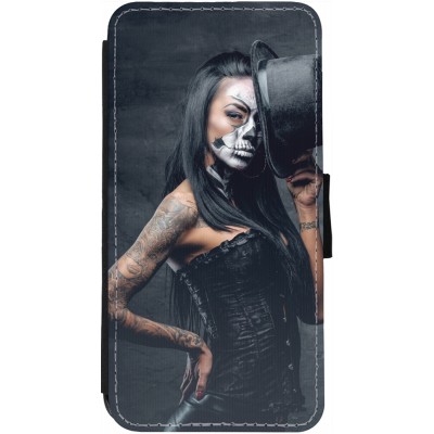 Coque iPhone 13 - Wallet noir Halloween 22 Tattooed Girl