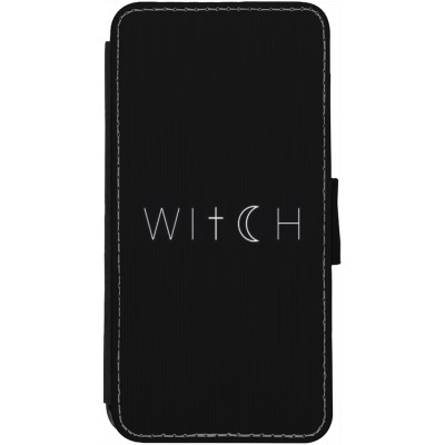 Coque iPhone 13 - Wallet noir Halloween 22 witch word