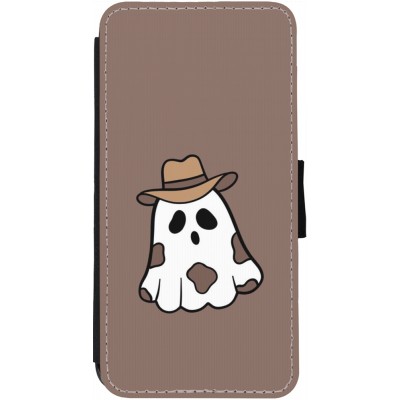 Coque iPhone 13 - Wallet noir Halloween 2024 cowboy ghost