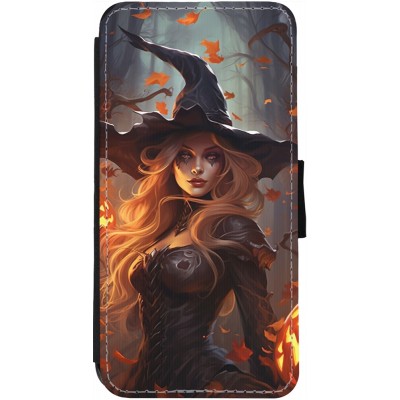 Coque iPhone 13 - Wallet noir Halloween 2024 sexy witch