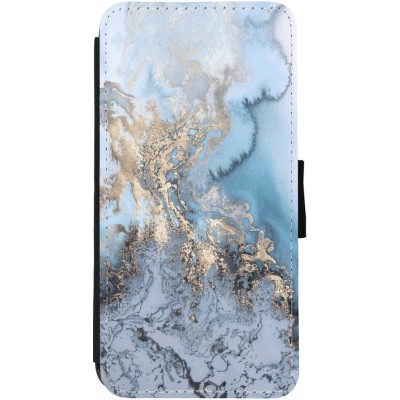 Coque iPhone 13 - Wallet noir Marble 04