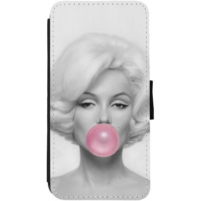 Coque iPhone 13 - Wallet noir Marilyn Bubble