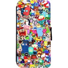 Coque iPhone 13 - Wallet noir Mixed cartoons