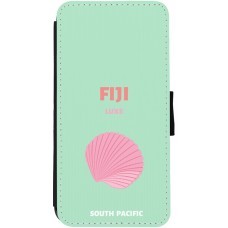 Coque iPhone 13 - Wallet noir Pop Summer Destination Fiji