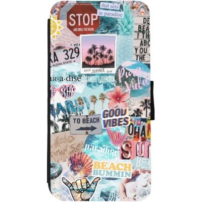 Coque iPhone 13 - Wallet noir Summer 20 collage