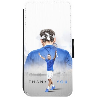 Coque iPhone 13 - Wallet noir Thank you Roger