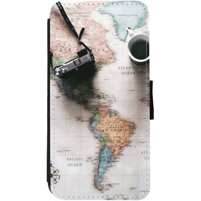 Coque iPhone 13 - Wallet noir Travel 01