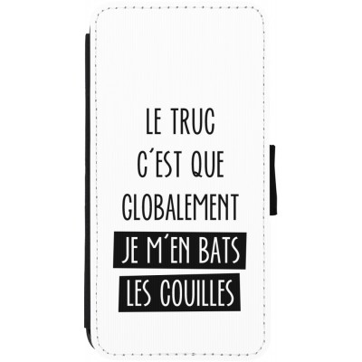 Coque iPhone 13 - Wallet noir Le truc globalement bats les couilles