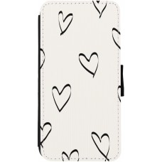 Coque iPhone 13 - Wallet noir Valentine 2023 minimalist hearts