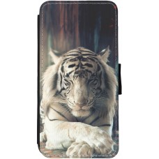 Coque iPhone 13 - Wallet noir Zen Tiger