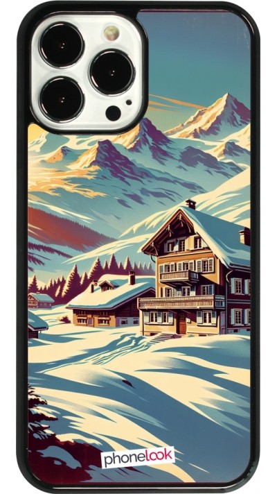 Coque iPhone 13 Pro Max - Chalet montagne enneigée