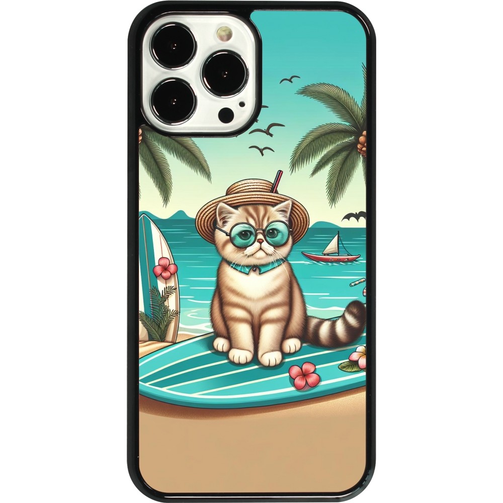 Coque iPhone 13 Pro Max - Chat Surf Style