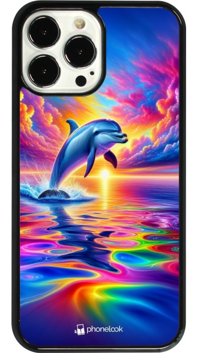 iPhone 13 Pro Max Case Hülle - Glücklicher Regenbogen-Delfin