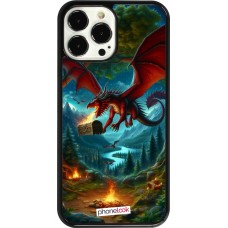 Coque iPhone 13 Pro Max - Dragon Volant Forêt Trésor