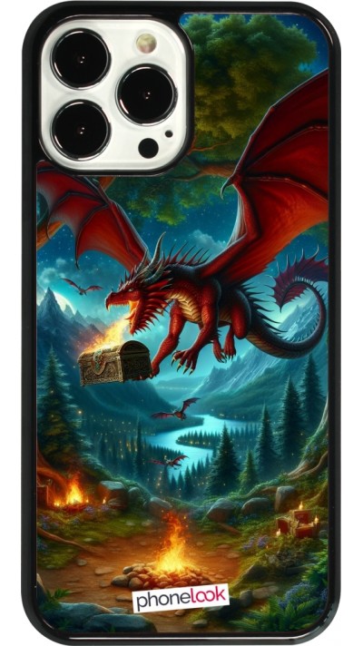 iPhone 13 Pro Max Case Hülle - Drache Fliegend Wald Schatz