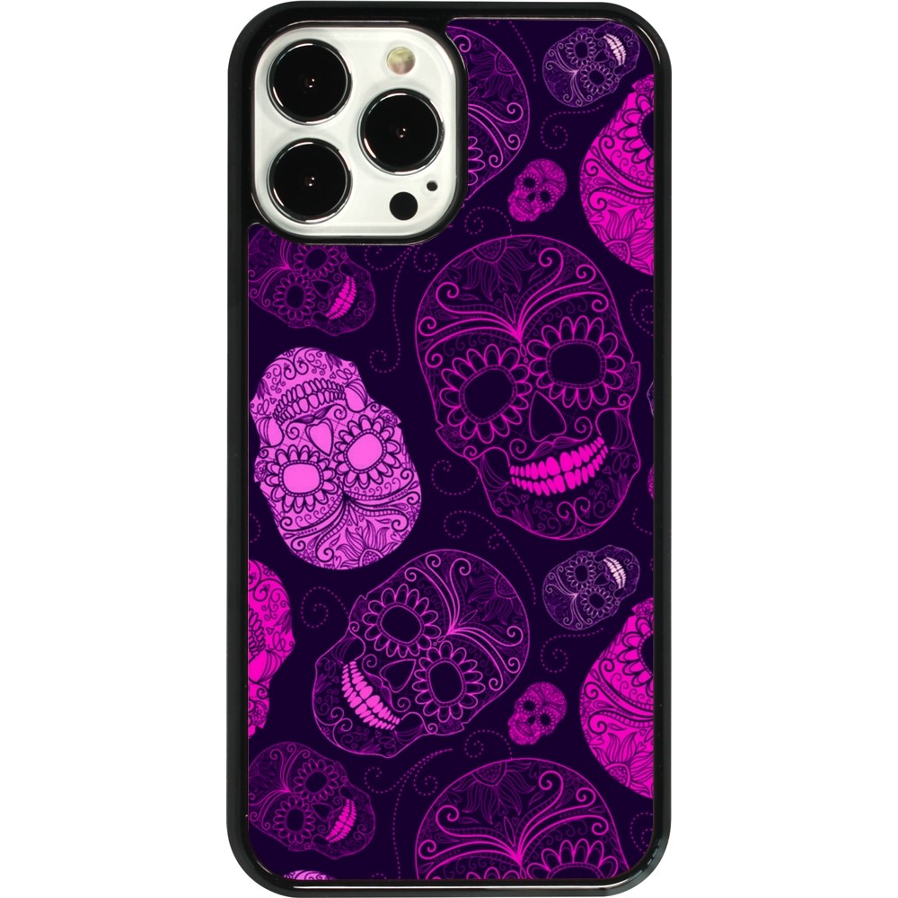 Coque iPhone 13 Pro Max - Halloween 2023 pink skulls