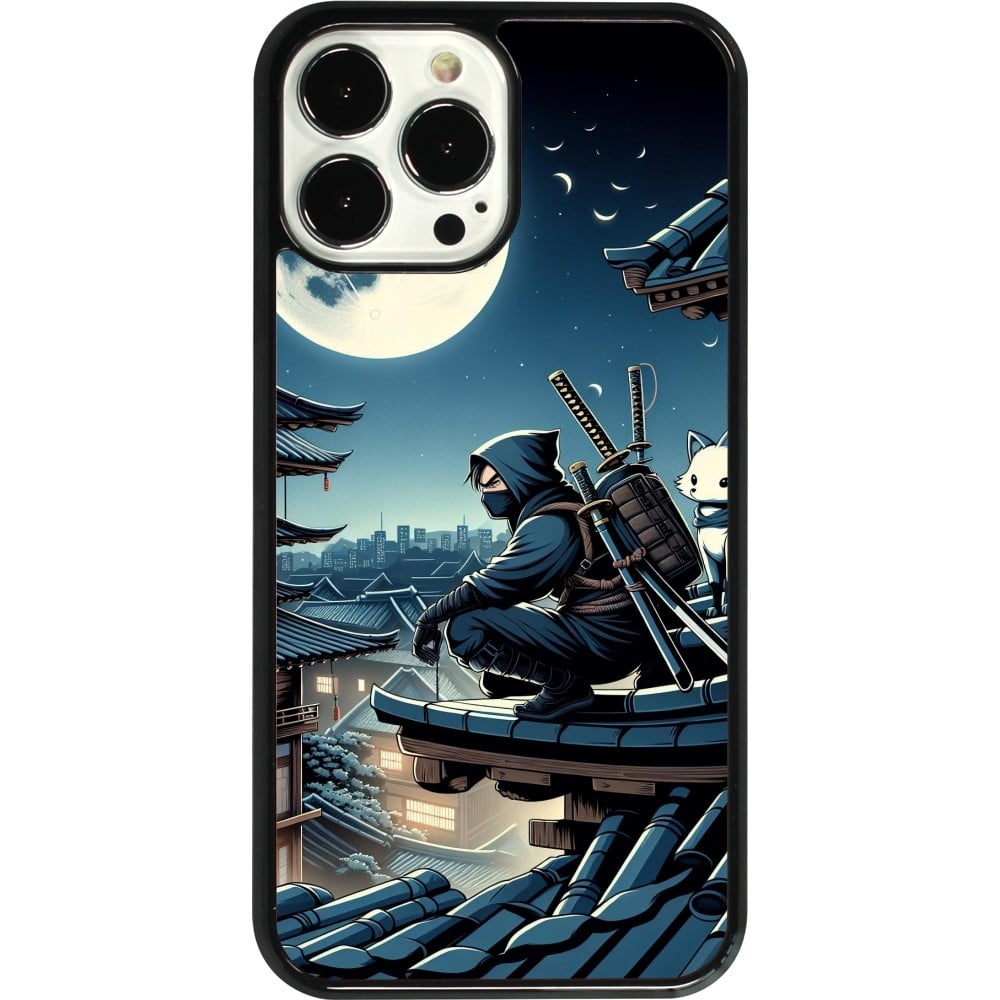 Coque iPhone 13 Pro Max - Ninja sous la lune