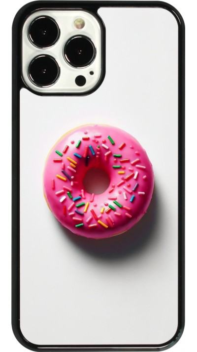 iPhone 13 Pro Max Case Hülle - Weisser Hintergrund, pinker Donut