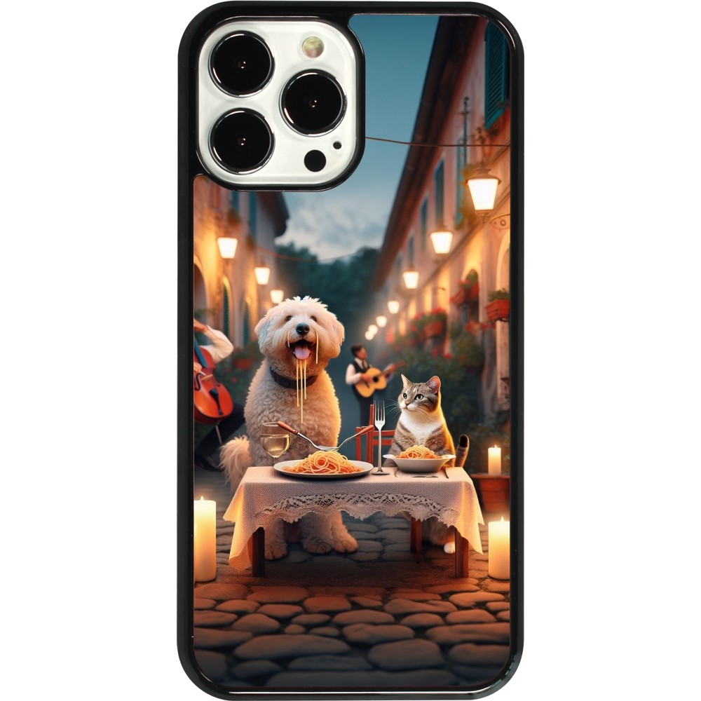 Coque iPhone 13 Pro Max - Valentine 2024 Dog & Cat Candlelight