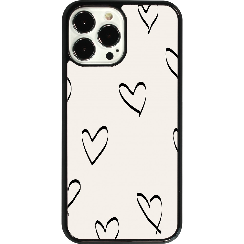 Coque iPhone 13 Pro Max - Valentine 2023 minimalist hearts