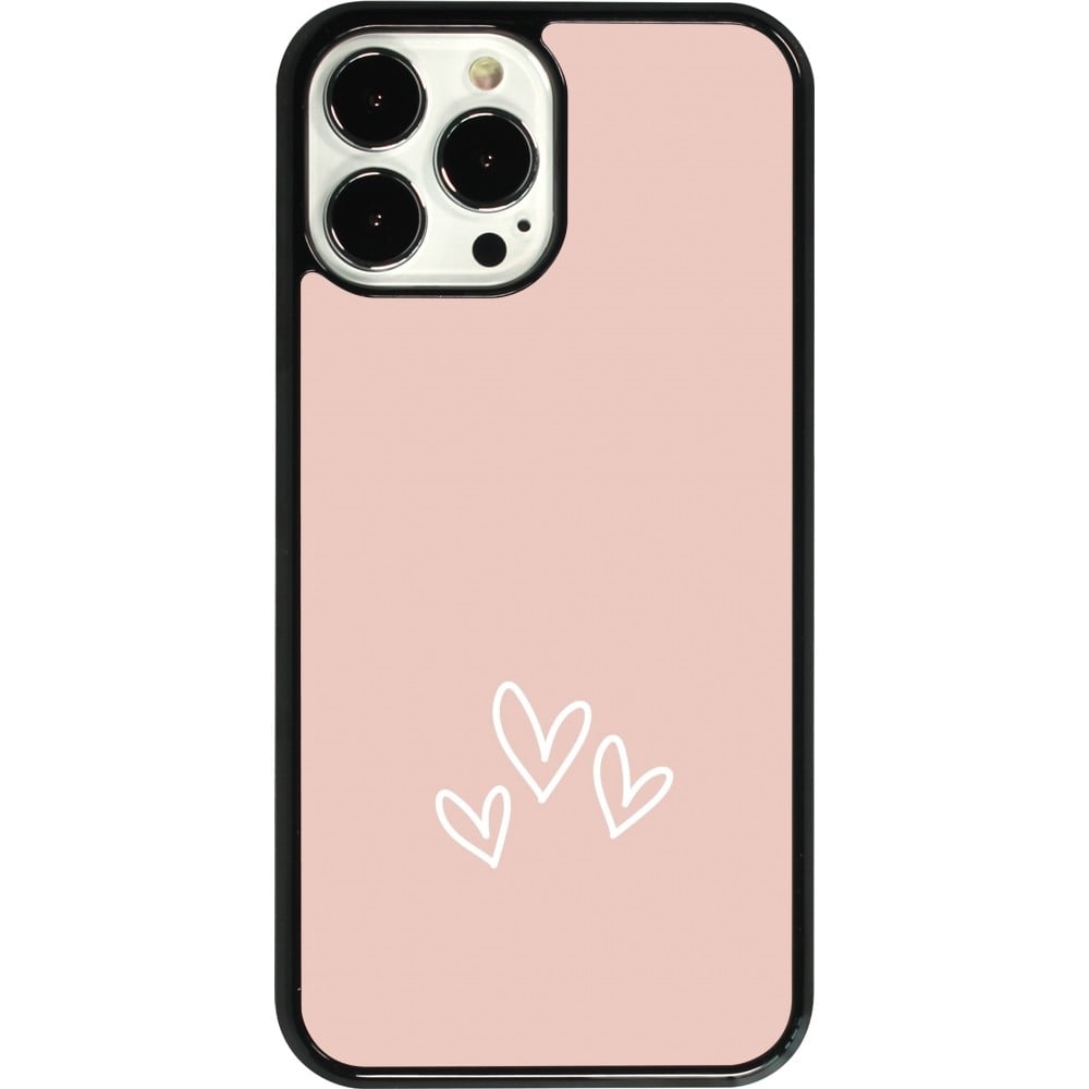 Coque iPhone 13 Pro Max - Valentine 2023 three minimalist hearts