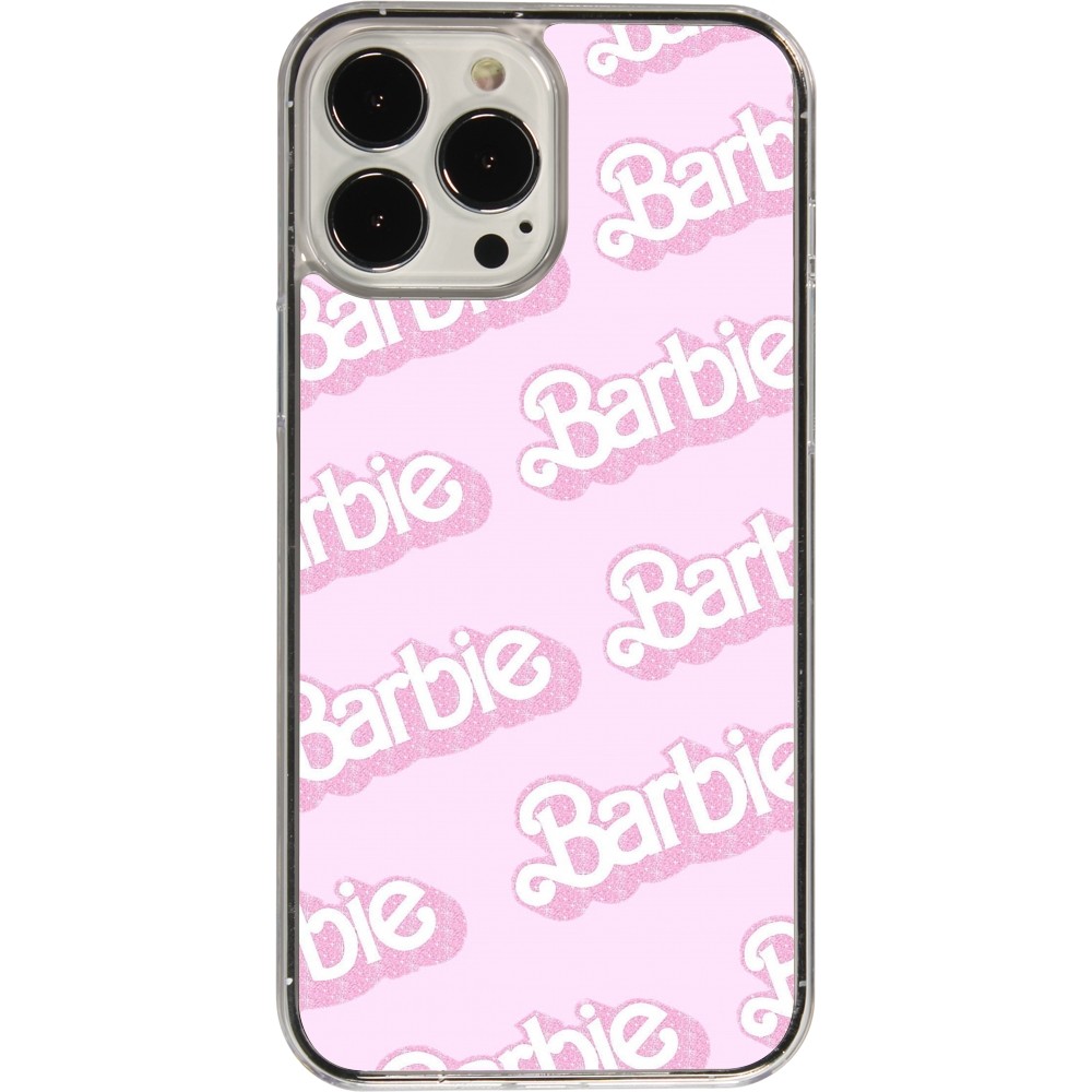 Coque iPhone 13 Pro Max - Plastique transparent Barbie light pink pattern