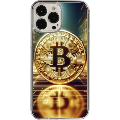 Coque iPhone 13 Pro Max - Plastique transparent Bitcoin Standing