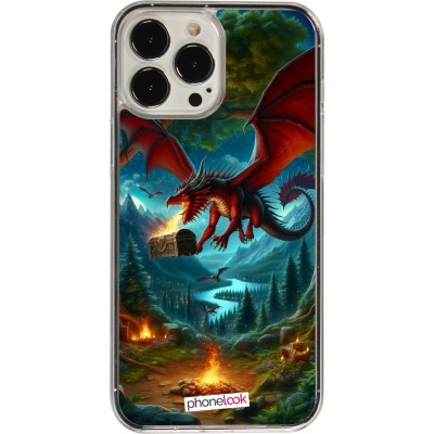 Coque iPhone 13 Pro Max - Plastique transparent Dragon Volant Forêt Trésor