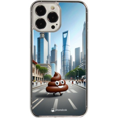 Coque iPhone 13 Pro Max - Plastique transparent Emoji Caca walk