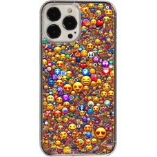 Coque iPhone 13 Pro Max - Plastique transparent Emoji mixed