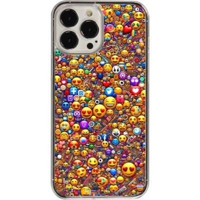 Coque iPhone 13 Pro Max - Plastique transparent Emoji mixed