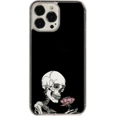 Coque iPhone 13 Pro Max - Plastique transparent Halloween 2023 rose and skeleton