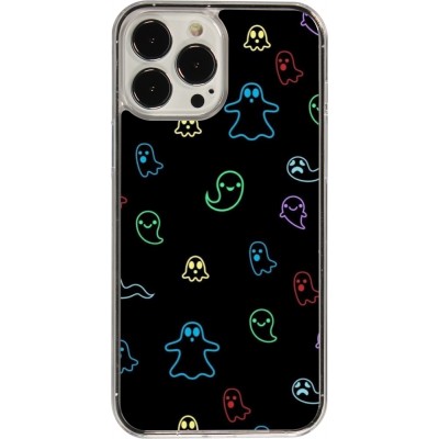 Coque iPhone 13 Pro Max - Plastique transparent Halloween 2024 colorful ghosts