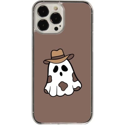 Coque iPhone 13 Pro Max - Plastique transparent Halloween 2024 cowboy ghost