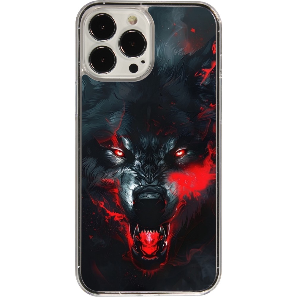 Coque iPhone 13 Pro Max - Plastique transparent Halloween 2024 mad werewolf