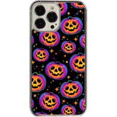 Coque iPhone 13 Pro Max - Plastique transparent Halloween 2024 rainbow pumpkins