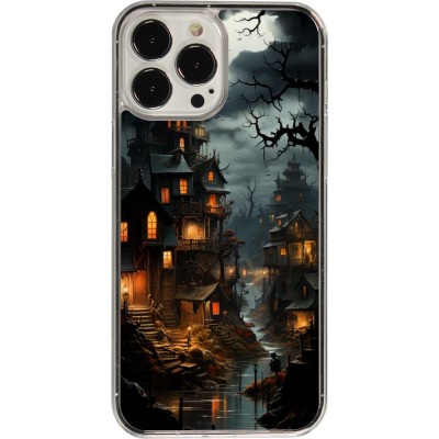 Coque iPhone 13 Pro Max - Plastique transparent Halloween 2024 scary town