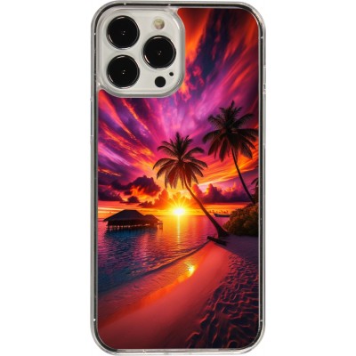 Coque iPhone 13 Pro Max - Plastique transparent Maldives Dusk Bliss