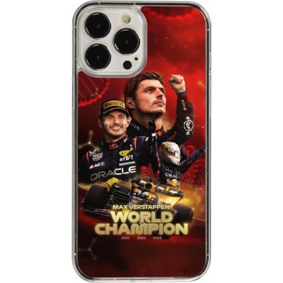 Coque iPhone 13 Pro Max - Plastique transparent Max Verstappen Champion 2023