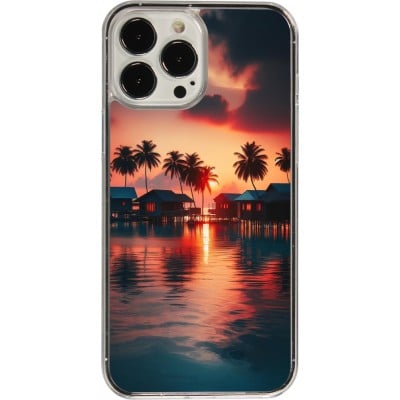 Coque iPhone 13 Pro Max - Plastique transparent Paradis Maldives