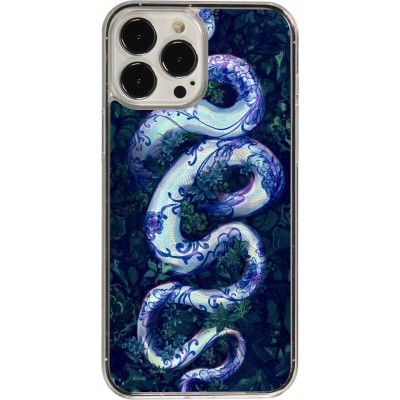 Coque iPhone 13 Pro Max - Plastique transparent Serpent Blue Anaconda